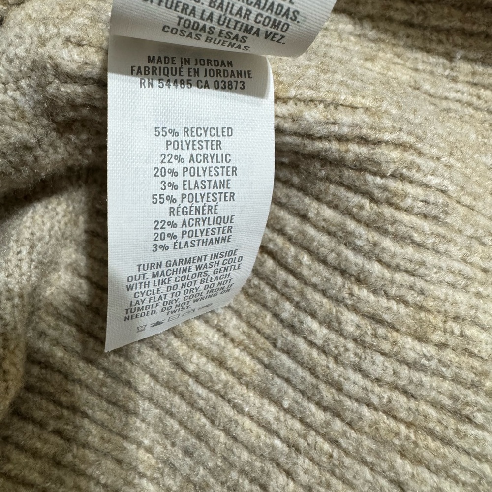 Aerie Unreal V Neck Sweater Womens Size Large Beige Oversized Long Sleeve - Picture 9 of 11